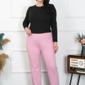 Moda Kadın Büyük Beden Pembe Tek Alt Pijama