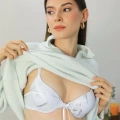 Moda Kadın Destekli Balenli Desenli Sütyen Beyaz