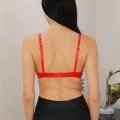 Moda Kadın Destekli Balenli Önden Açılır Dekolteli Sütyen 2406 Kırmızı