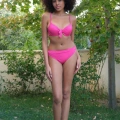 Moda Kadın Destekli Fiyonklu Alt Üst Fuşya Bikini Takım