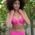Moda Kadın Destekli Fiyonklu Alt Üst Fuşya Bikini Takım