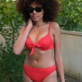 Moda Kadın Destekli Fiyonklu Alt Üst Kırmızı Bikini Takım