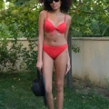 Moda Kadın Destekli Fiyonklu Alt Üst Kırmızı Bikini Takım