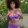 Moda Kadın Destekli Fiyonklu Alt Üst Mor Bikini Takım