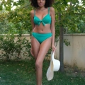 Moda Kadın Destekli Fiyonklu Alt Üst Yeşil Bikini Takım