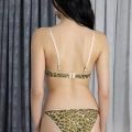 Moda Kadın Destekli Leopar Desenli Sütyen Takım Hardal