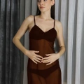 Moda Kadın Fantezi Tül Gecelik Kahve