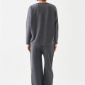 Moda Kadın Füme Başak Burcu Oversize 2 İplik Eşofman Ev Giyim Takımı