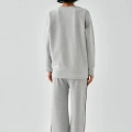 Moda Kadın Gri Sleep Mode ON Oversize 2 İplik Eşofman Ev Giyim Takımı