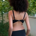 Moda Kadın İçi Boş Fiyonklu Kaplı Siyah Alt Üst Bikini Takım