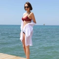 Moda Kadın Kimono Pareo Plaj Elbisesi Beyaz
