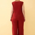Moda Kadın Kiremit Büyük Beden Penye Alt Üst Takım
