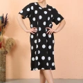 Moda Kadın Kısa Kol Diz Altı Over Size Ev Elbisesi - Geceliği