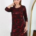 Moda Kadın Micro Kumaş Mini Parlak Elbise Kırmızı