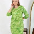 Moda Kadın Micro Kumaş Mini Parlak Elbise Yeşil