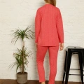Moda Kadın Pamuk Eşofman Takım Kırmızı