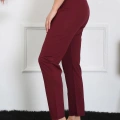 Moda Kadın Pamuk Penye Tek Alt Pijama Bordo