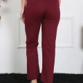 Moda Kadın Pamuk Penye Tek Alt Pijama Bordo