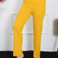 Moda Kadın Pamuk Penye Tek Alt Pijama Sarı