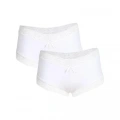 Moda Kadın Pamuklu 2li Boxer Beyaz