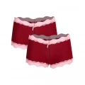 Moda Kadın Pamuklu 2li Boxer Bordo