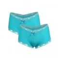 Moda Kadın Pamuklu 2li Boxer Turkuaz