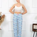 Moda Kadın Pamuklu Alt Pijama Mavi