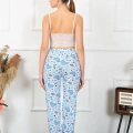 Moda Kadın Pamuklu Alt Pijama Mavi