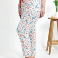 Moda Kadın Pamuklu Büyük Beden Alt Pijama Ekru