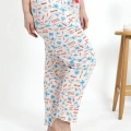 Moda Kadın Pamuklu Büyük Beden Alt Pijama Ekru