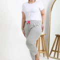 Moda Kadın Pamuklu Büyük Beden Alt Pijama Gri