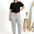 Moda Kadın Pamuklu Büyük Beden Alt Pijama Gri