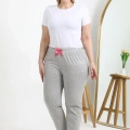 Moda Kadın Pamuklu Büyük Beden Alt Pijama Gri