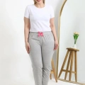 Moda Kadın Pamuklu Büyük Beden Alt Pijama Gri