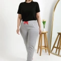Moda Kadın Pamuklu Büyük Beden Alt Pijama Gri
