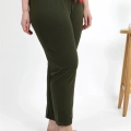 Moda Kadın Pamuklu Büyük Beden Alt Pijama Haki