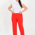 Moda Kadın Pamuklu Büyük Beden Alt Pijama Kırmızı