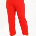 Moda Kadın Pamuklu Büyük Beden Alt Pijama Kırmızı