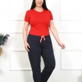 Moda Kadın Pamuklu Büyük Beden Alt Pijama Lacivert