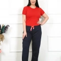 Moda Kadın Pamuklu Büyük Beden Alt Pijama Lacivert