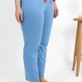 Moda Kadın Pamuklu Büyük Beden Alt Pijama Mavi