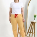Moda Kadın Pamuklu Büyük Beden Alt Pijama Sarı