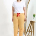 Moda Kadın Pamuklu Büyük Beden Alt Pijama Sarı