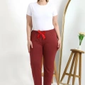 Moda Kadın Pamuklu Büyük Beden Alt Pijama Yavruağzı