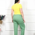 Moda Kadın Pamuklu Büyük Beden Alt Pijama Yeşil