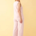 Moda Kadın Pembe Büyük Beden Penye Alt Üst Takım