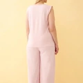 Moda Kadın Pembe Büyük Beden Penye Alt Üst Takım