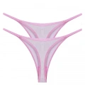 Moda Kadın Pembe Transparan 2li Tanga Slip