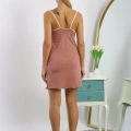 Moda Kadın Penye Puantiye Desenli İp Askılı Gecelik