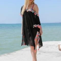 Moda Kadın Püsküllü Tunik Pareo Plaj Elbisesi Siyah